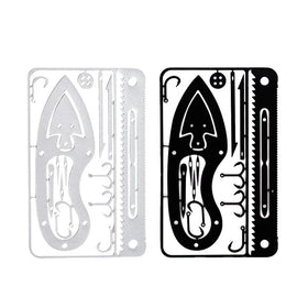 17 in 1 Fishing Gear Hook Card Tactical Self Defense Outdoor Camp Equipment Rescue Emergency Survival EDC Portable Multi Tools