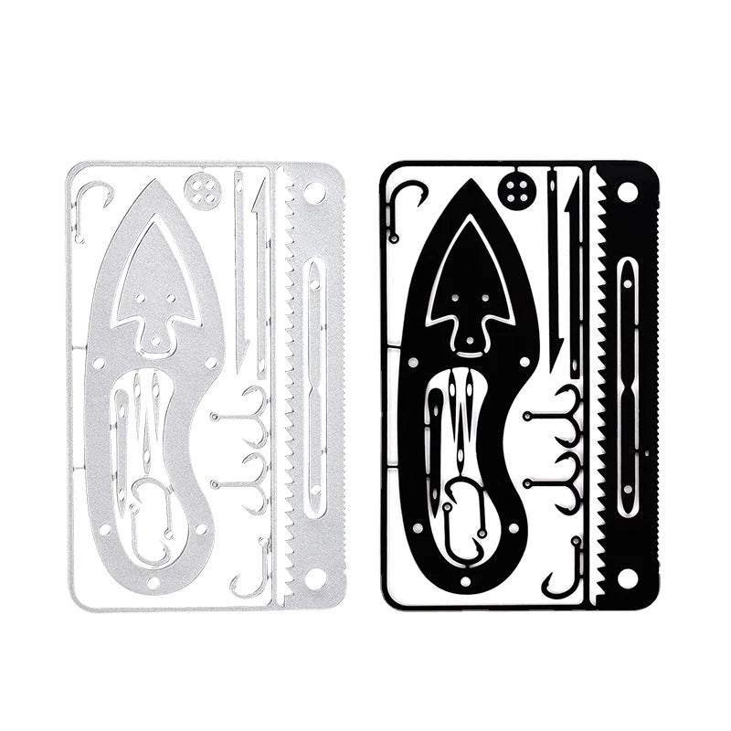 17 in 1 Fishing Gear Hook Card Tactical Self Defense Outdoor Camp Equipment Rescue Emergency Survival EDC Portable Multi Tools