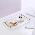 OEM Clear Acrylic Tray Acrylic Serving Tray Acrylic Serving Tray with Gold Metal Handles
