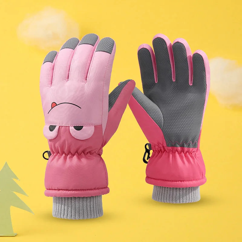 Cartoon Thicken Cycling Waterproof Outdoor Sport Children Ski Warm Winter Gloves for Kids