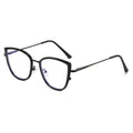 Newest Cat Eye Anti Blue Light Metal Glasses Personality Inlaid Diamond Frame Flat Glasses for Men and Women