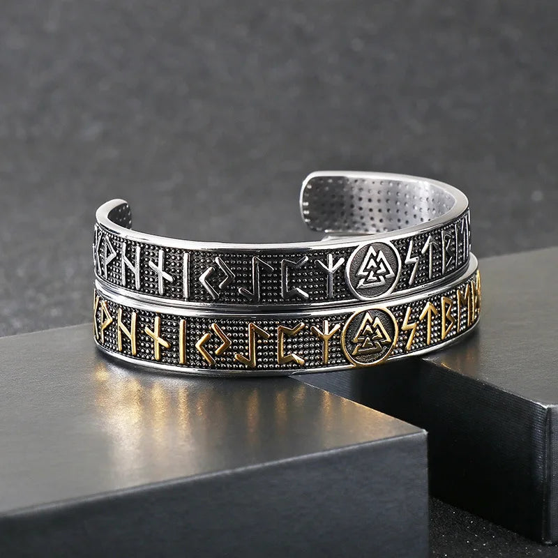 Hot Selling Open Bracelet Odin Character Stainless Steel Bracelet Retro Trend Adjustable Bangle for Men Jewelry