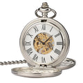 WAH511 Modern Design Smooth Surface Double Cover Mechanical Dial Pocket Watch for Women Men MegaBDM