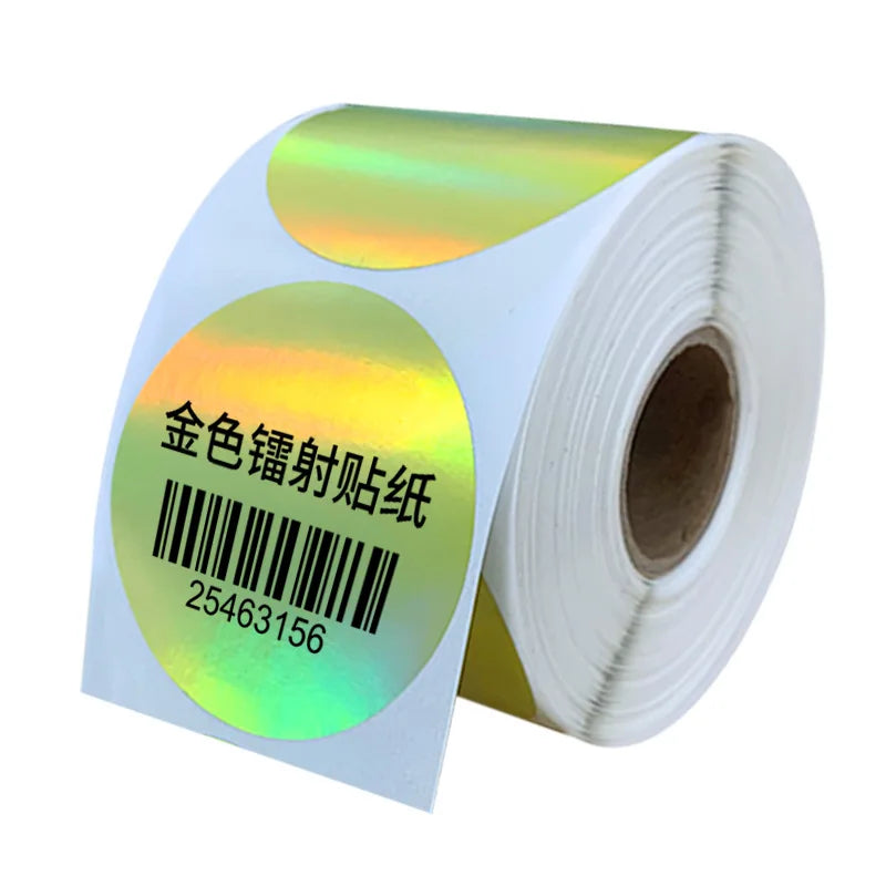 Customized Logo Label Holographic Rainbow Effect Hologram Thank You Sticker