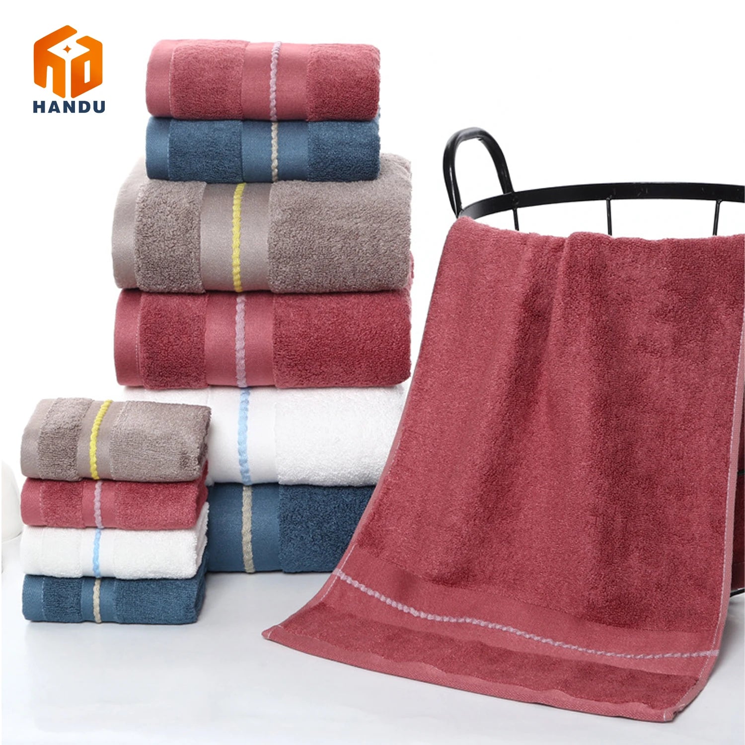 Wholesale Luxury Organic Bamboo Cotton Towel Set Quick-Dry Soft Bath and Spa Towels with Customized Logo and Printed Techniques