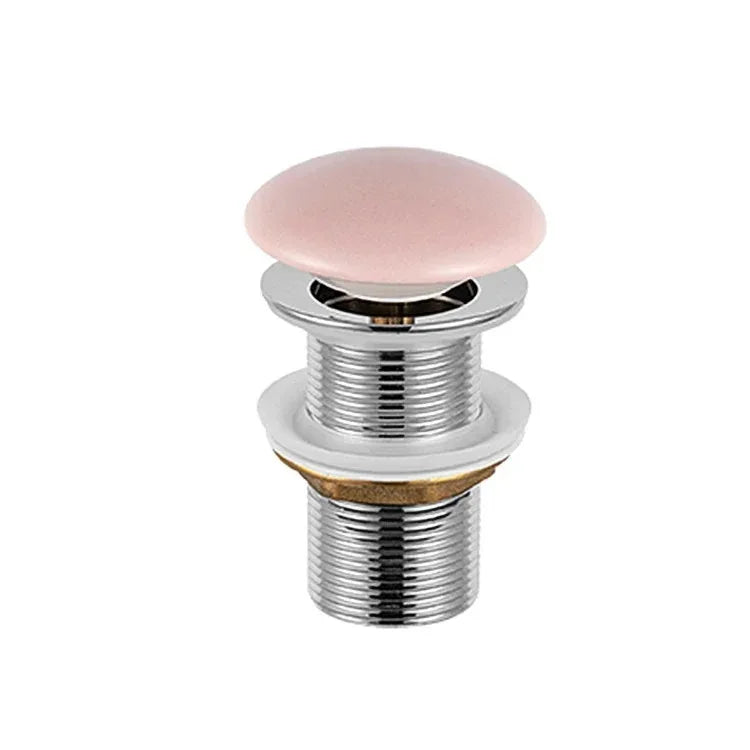 Meiyani Stainless Steel Watermark Push Down Bathroom Sink Drain Solid Surface Ceramic Cover Push Button Waste Pop up Basin Drain