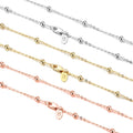 RINNTIN SC43 Fashion Jewelry 925 Silver Cable Chain Necklace With 2.0mm Ball Beads Custom Chain for Women Colar Cadena