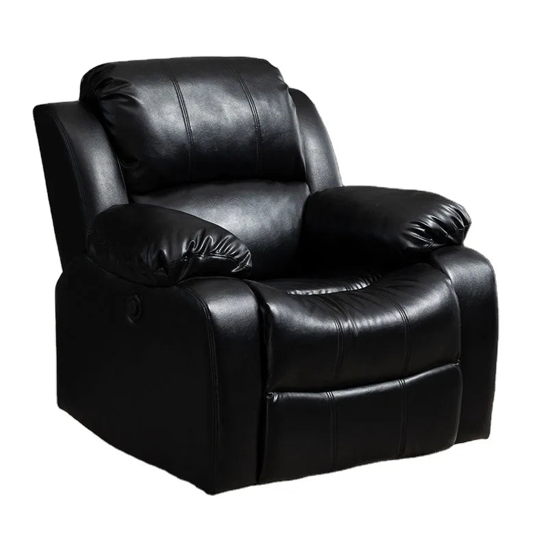 Modern Single Leather Swivel Recliner Sofa Chair Electric Manual Power for Elderly Hotel/Home Office Features Foot Rest Rocking