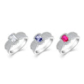 LULUFOCUS Fine Jewelry Custom Color Main Stone 925 Sterling Silver Custom Sapphire ZIRCON Wedding Costume Jewelry Rings