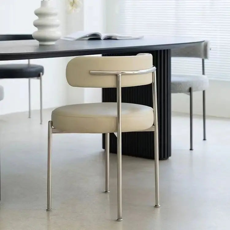Nordic Light Luxury Designer Chair Simple Cafe Living Room Dining Room Luxury Dining Chairs with Metal Legs