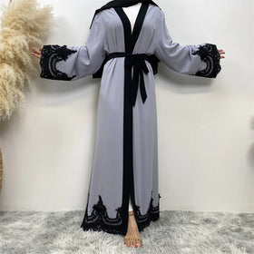 2026 Wholesale One Piece Openprinted Groothandel Abaya Uit Dubai With Lace in Saudia Abayas for Women Muslim
