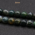 HZ New Natural about 8mm moss agate Loose Beads for Necklace Accessories