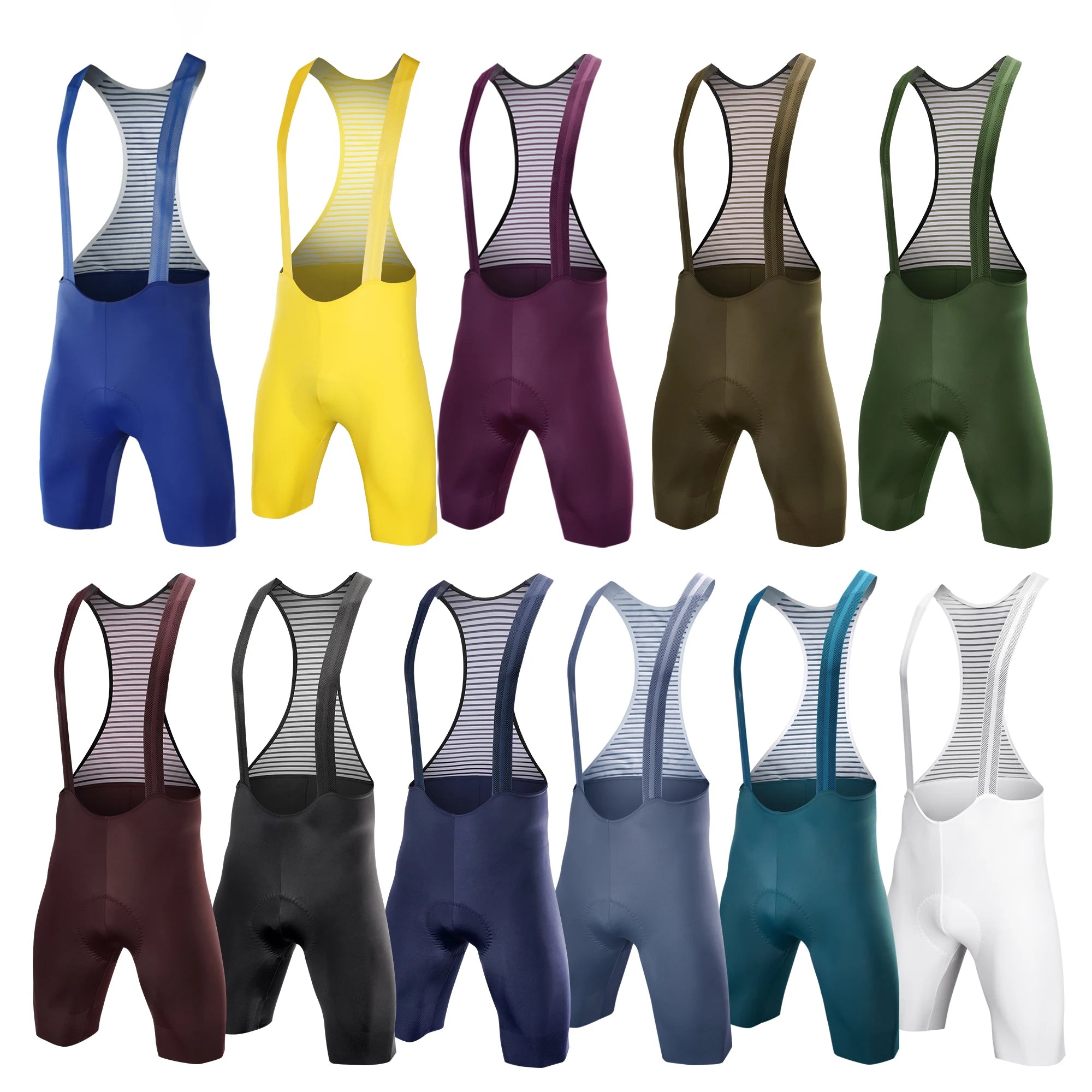 Customieable Reflective Heat Transfer logo High Elastic Fabric Wear-resistant Breathable Men Cycling Padding Bib Short