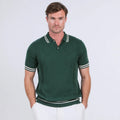 Men's 100% Cotton Pique Breathable Short Sleeve Golf T-Shirt Solid Pattern Contrast Tipped Collar Cuffs Wholesale for Polo Shirt