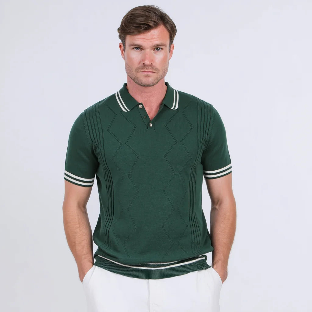 Men's 100% Cotton Pique Breathable Short Sleeve Golf T-Shirt Solid Pattern Contrast Tipped Collar Cuffs Wholesale for Polo Shirt