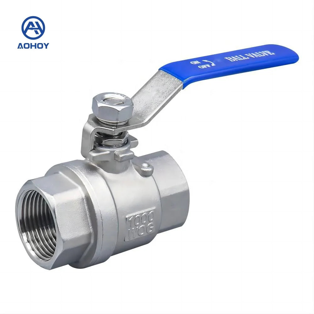 Aohoy Ss 304 316 OEM Wholesale Stainless Steel 1000WOG Full Bore Port NPT/BSP Female Manual Thread Cf8m 2 Pc Ball Valve Supplier