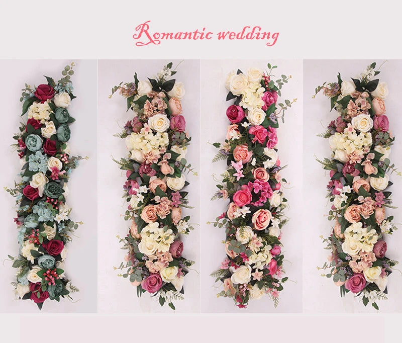 Home Decoration Handmade Foam Flowers Multi Color  Touch Silk Artificial Flower Row Wedding Ceremony Road Guide Flower