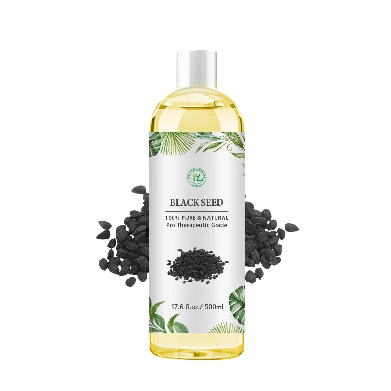 HL - Cold Pressed Black Cumin Seed Oils Supplier 500ML Bulk Ethiopia Organic Nigella Sativa Cosmetics Oil for Skin & Hair