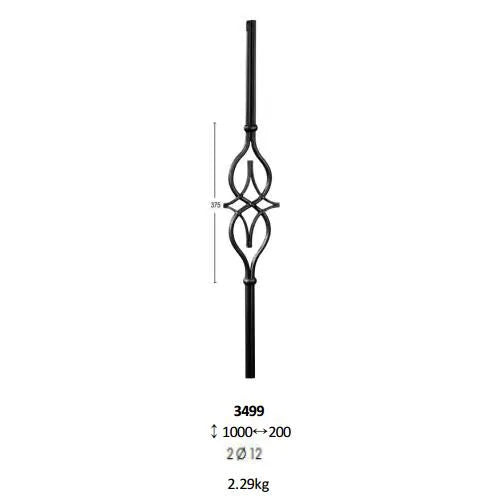 Ornamental Components Elements Iron Works Stair Parts  for Staircase Railing Handrail Balcony Balustrade Gate Fence Parts