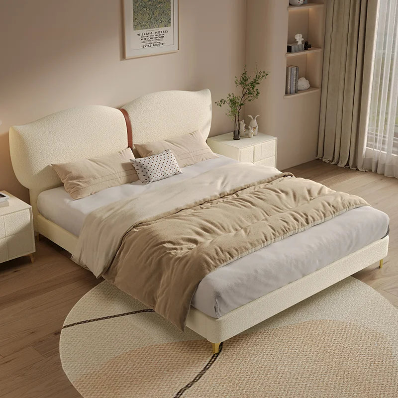 Luxury Premium Bedroom Furniture Children's Bed Solid Wood Frame King Size Leather Upholstered Children's Bed