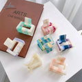 Korean Style Small Square Back Female Disc Hairpin Acetic Acid Claw Clip Japanese Shark Hair Catcher Durable PC Decorative Girls