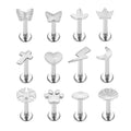 G23 ASTM F136 Titanium Nose Studs Moon Cross Labret Piercing 16G Ear Tragus Cartilage Helix Conch Daith Earring Body Jewelry