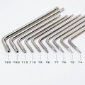 5pc Steel T4 T5 T6 T7 T8 T9 T10 T15 T20 T25 Screwdriver Screw Driver Key for Six Lobe Torx Head Tamper Proof Security Screw Bolt