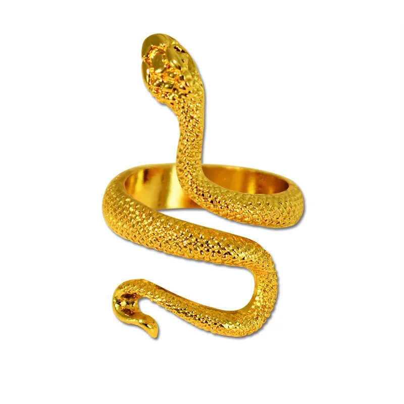 Punk Gothic Animal Snake Reptile Serpent Cobra Ring Snake Animal Lover Reptile Gold Snake Stackable Rings