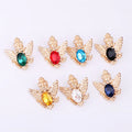 Personality Design Emblem Men's Brooch Pin Vintage Brooches Red Blue Rhinestone Luxury Lapel Collar Pin for Men Suit Accessories