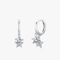 Ailmay Fashion Charm 925 Sterling Silver Sparkling Star Clear CZ Hoop Earrings for Women Wedding Statement Fine Silver Jewelry