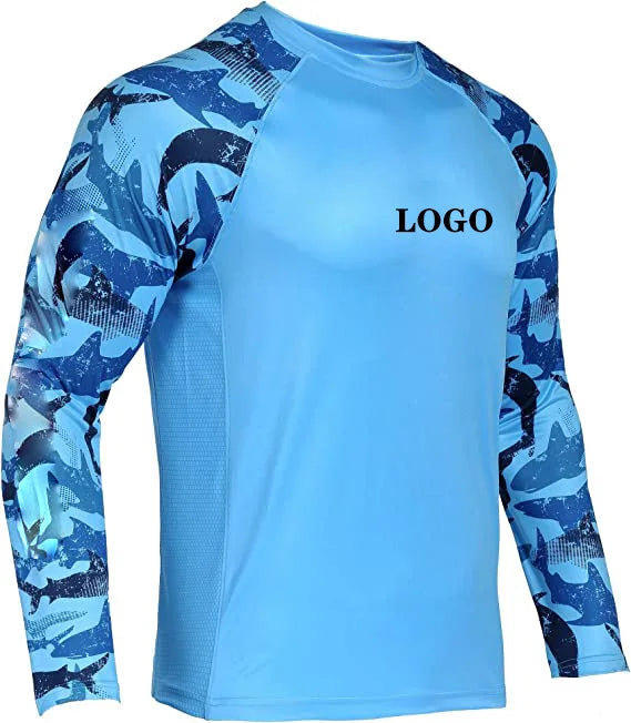 Custom 100% Polyester UPF50+ Quick Dry Breathable Long Sleeve Fishing Shirts Loose-Fit Vented Performance Printed Shirts