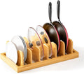 Bamboo Bakeware Pot Lid Holders Inside Cabinet Adjustable Pot Lid Holder Organizer Pan Storage Rack Pan Organizer Rack Stand