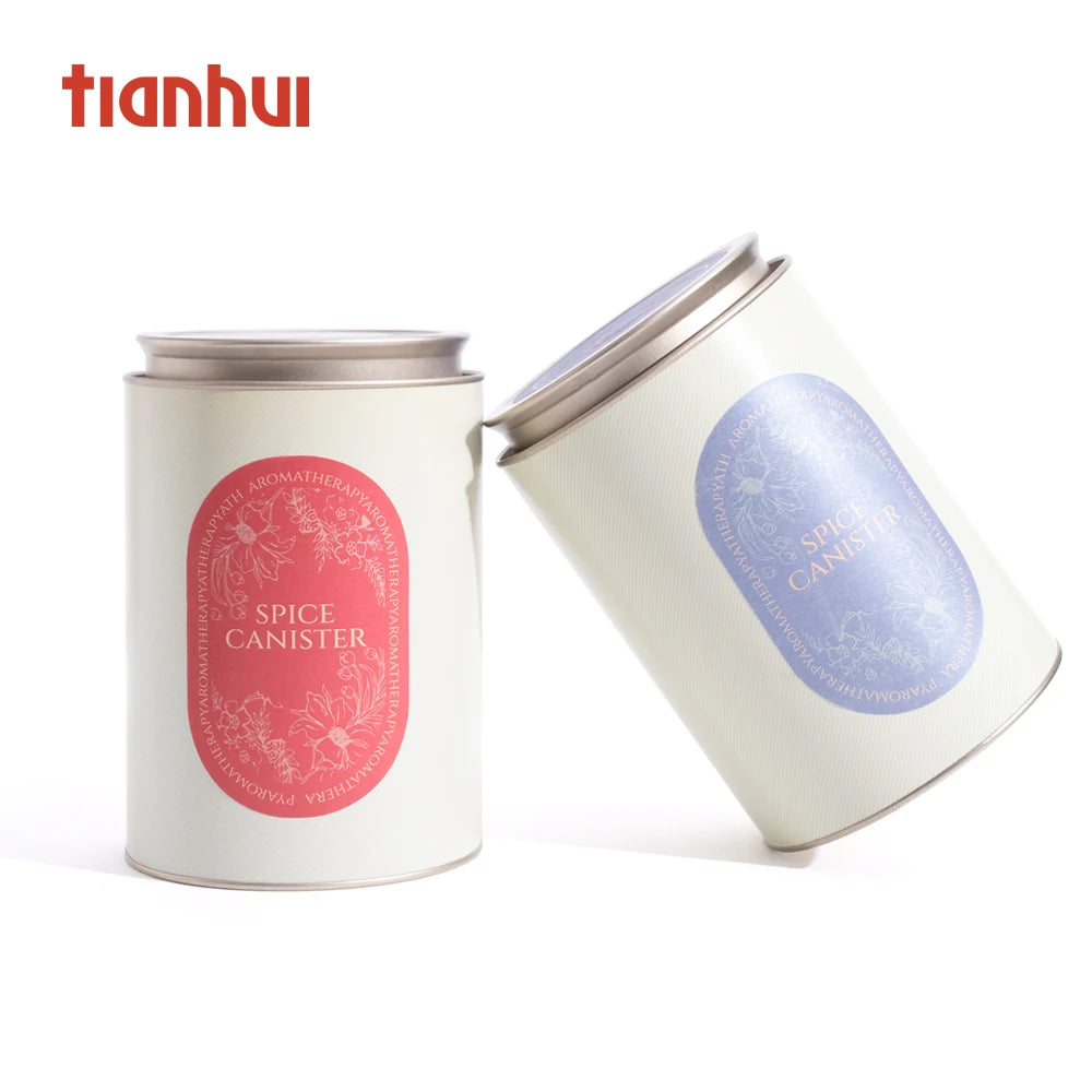 Tianhui Custom Luxury Tea Caddy Coffee Beans Can Empty Big Large Airtight Paper Round White Tea Packaging Box