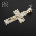 Jesus Cross VVS Moissanite Diamond Pendant Factory Wholesale 2 Inches 925 Sterling Silver Fine Jewelry for Necklace Women
