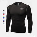 Wholesale Men's Long Sleeve Compression Shirt Base Layer Workout Fitness Running Shirts Top Men's Gym Wears