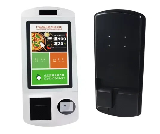 Plastic Shell 21.5 Inch Touch Screen with 80mm Receipt Printer and QR Code Scanner Self Service Order Fast Food Payment Kiosk
