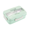 Popular Microwave Safe Bento Box Adult or Kids 3 Compartment Food Container Divided Rectangle Three Grid Wheat Straw Lunch Box