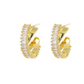 Fashion Gold Plated Zircon Hoop Earrings Wholesale Hypoallergenic Trendy Designer Earrings Women