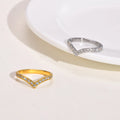 Tarnish Free 18k Gold Plated Stainless Steel Ring Minimalist Multi Zircon Semi Paving Heart Ring Anillos De Acero Inoxidable