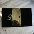 Wholesale Customized Colors Velvet Invitation Luxurious Gold Mirror Acrylic Cards Handmade Velvet Hardcover Invitation Card