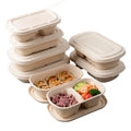 Eco-Friendly Degradable Kraft Paper Bento Lunch Box Disposable Takeaway Compartment Waterproof Oilproof Salad Packing Boxes
