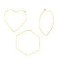 Stainless Steel Gold Plated 1mm Thick Big Geometric Hoop Dangle Hoop Earring Designer Earrings Accessories for Women