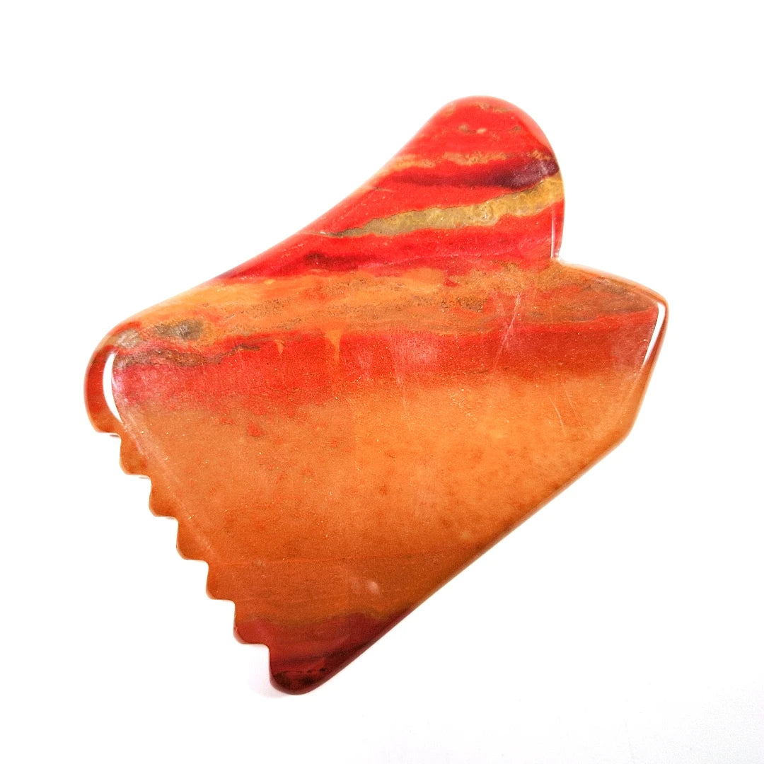 2026 Fast air shipping beauty personal care Mookaite Jasper gua sha board with spiky crystals healing stones