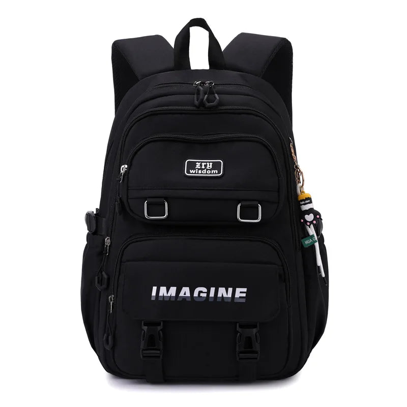 Student Backpack Double-Shoulder Casual Fashionable School Travel Bag Lightweight Polyester Waterproof Outdoor