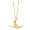 Fine Jewelry S925 Sterling Silver Necklace Gold Plated Minimalist Irregular Pendant Moon Necklace Women
