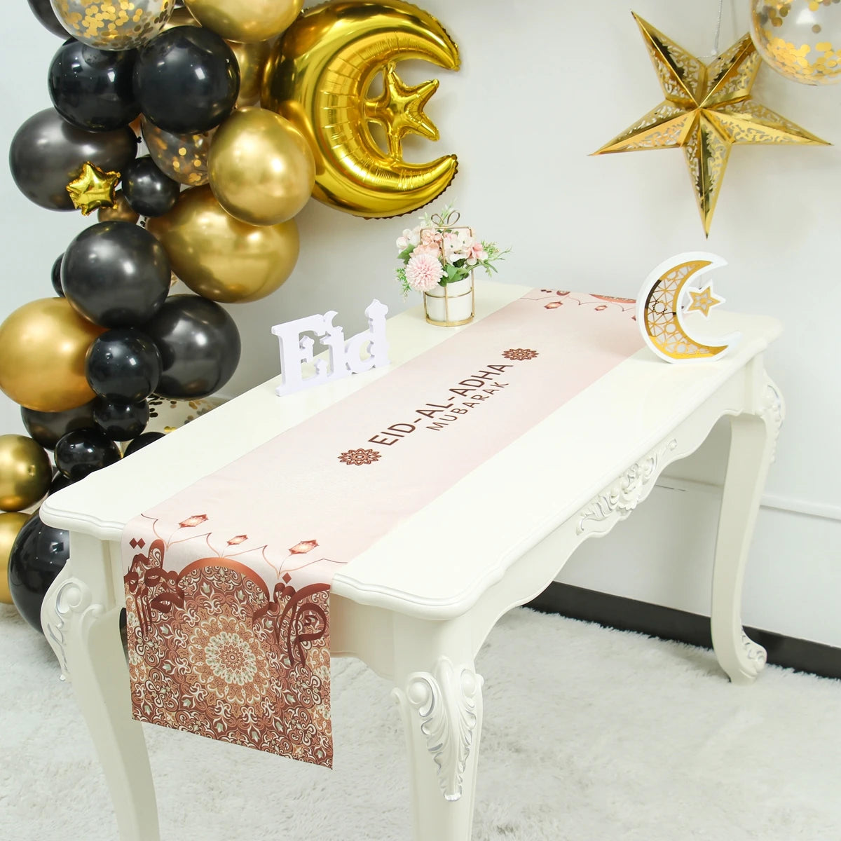 EID Mubarak Table Runner Ramadan Decoration for Home Tablecloth Ramadan Kareem Eid Al Adha Gifts Islamic Muslim Party Decoration