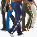 Contrast Striped Flared Pants Women Yoga Leggings Gym Fitness Mujer Sports Wear Workout Tights Clothes Running Nude Yoga Pants