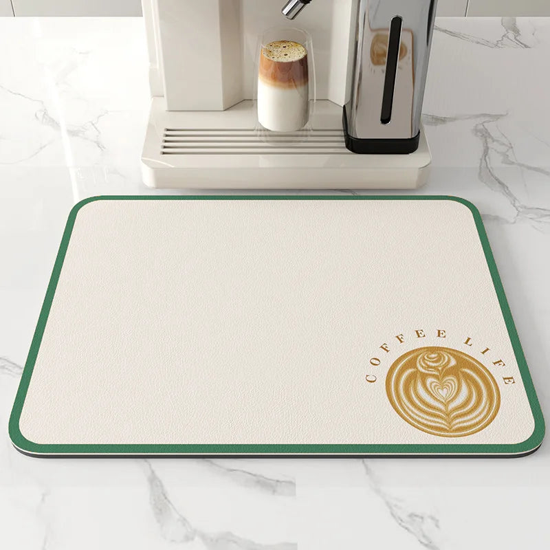 Super Absorbent Coffee Dish Large Kitchen Absorbent Draining Mat Drying Mat Quick Dry Bathroom Drain