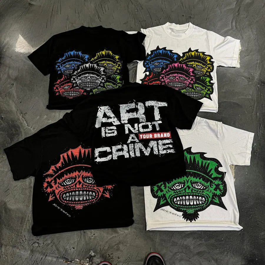 Custom DTG Print Graphic Box Tees Streetwear Men Heavyweight Cotton Oversized Fit Vintage Cropped Boxy T Shirt