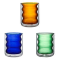 Factory Direct Sales Creative Handleless Colored Glass Water Cup Double Wall Tea Cup Heat-resistant Glass Coffee Cup Mug